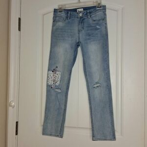 So Girls Distressed Patchwork Jeans Sz 12
